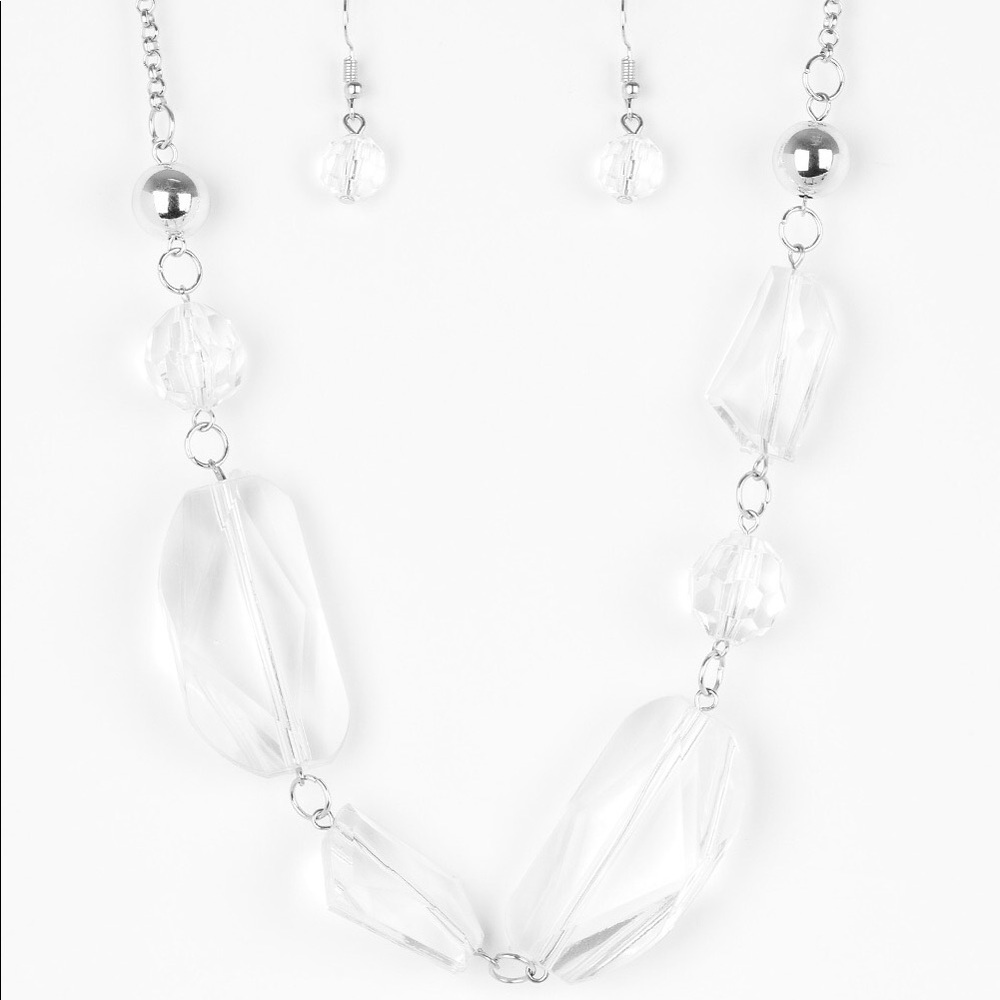 Clear Necklace with Earrings